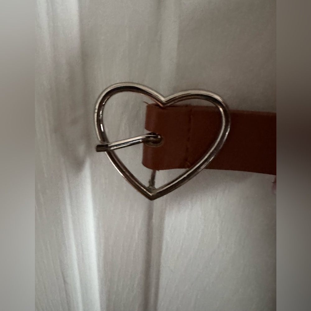 Heart-Shaped Buckle Brown Belt